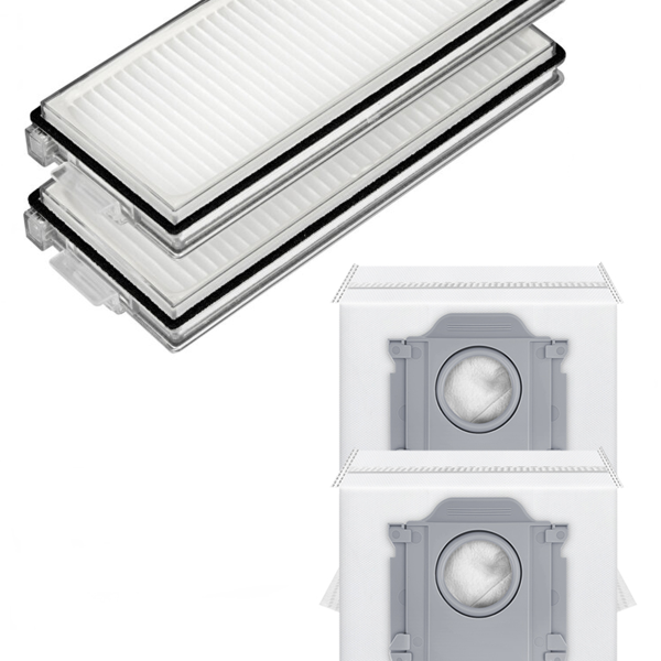 Roborock QRevo L Uyumlu 2 Adet Hepa Filtre 2 Adet Toz Torbası