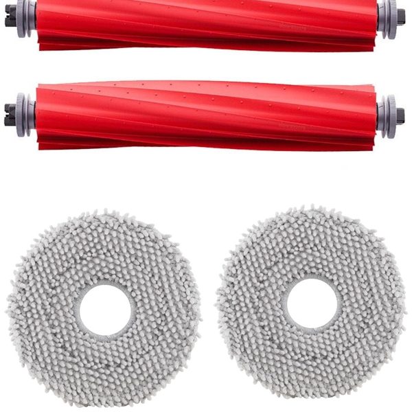 Roborock QRevo L Uyumlu 2 Adet Ana Fırça 2 Adet Mop Fiber Paspas