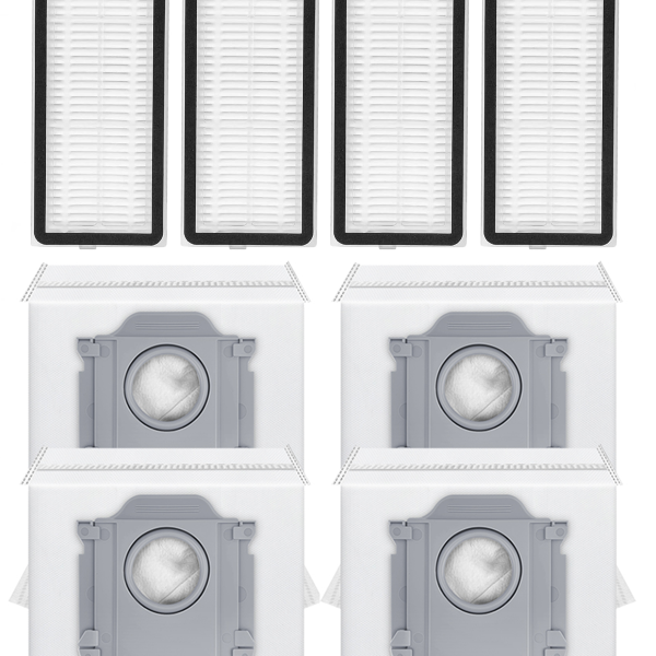 Roborock QRevo L Uyumlu 4 Adet Hepa Filtre 4 Adet Toz Torbası