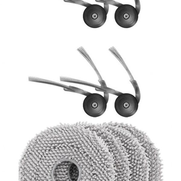 Roborock QRevo L Uyumlu 4 Adet Yan Fırça 4 Adet Mop Fiber Paspas