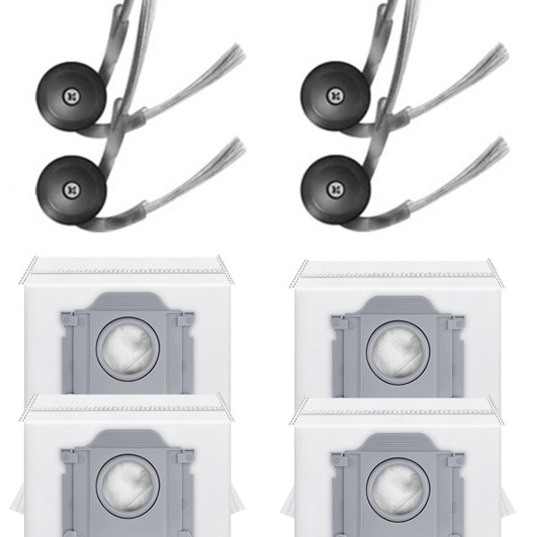 Roborock QRevo L Uyumlu 4 Adet Yan Fırça 4 Adet Toz Torbası