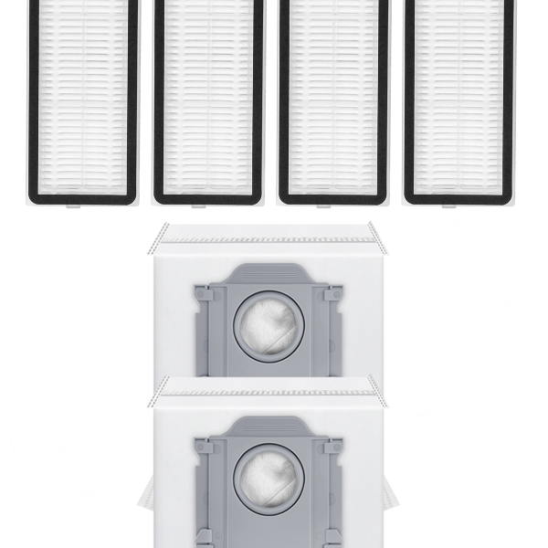 Roborock QRevo Plus Uyumlu 4 Adet Hepa Filtre 2 Adet Toz Torbası