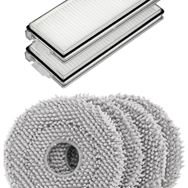 Roborock QRevo C Uyumlu 2 Adet Hepa Filtre 4 Adet Mop Fiber Paspas