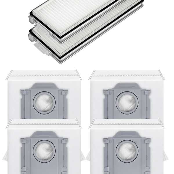Roborock QRevo Edge Uyumlu 2 Adet Hepa Filtre 4 Adet Toz Torbası