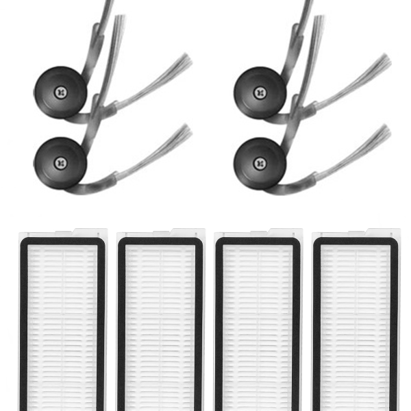 Roborock QRevo L Uyumlu 4 Adet Hepa Filtre 4 Adet Yan Fırça