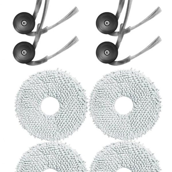Roborock QRevo C Uyumlu 4 Adet Yan Fırça 4 Adet Mop Fiber Paspas