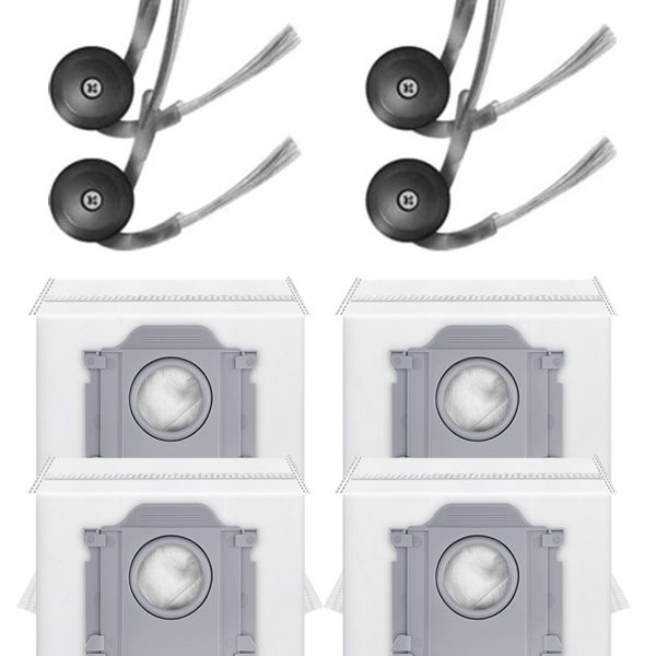 Roborock QRevo Edge Uyumlu 4 Adet Yan Fırça 4 Adet Toz Torbası