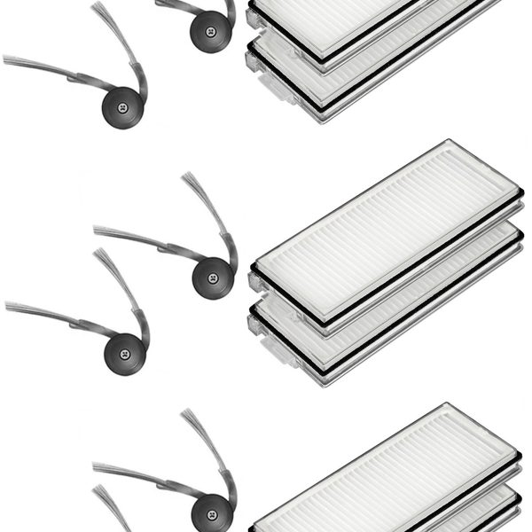 Roborock QRevo Curv Uyumlu 6 Adet Hepa Filtre 6 Adet Yan Fırça
