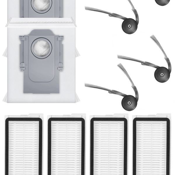 Roborock QRevo C Uyumlu 4 Adet Hepa Filtre 4 Adet Yan Fırça 2 Adet Toz Torbası
