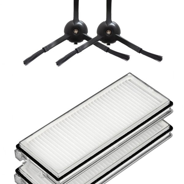 Roborock QRevo S Uyumlu 2 Adet Hepa Filtre 2 Adet Siyah Yan Fırça