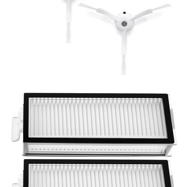 Roborock Q8 & Q8 Max Uyumlu 2 Adet Hepa Filtre 2 Adet Beyaz Yan Fırça