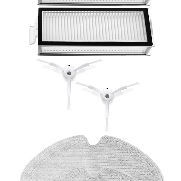Roborock Q8 & Q8 Max Uyumlu 2 Adet Hepa Filtre 2 Adet Beyaz Yan Fırça 2 Adet Mop Fiber Paspas