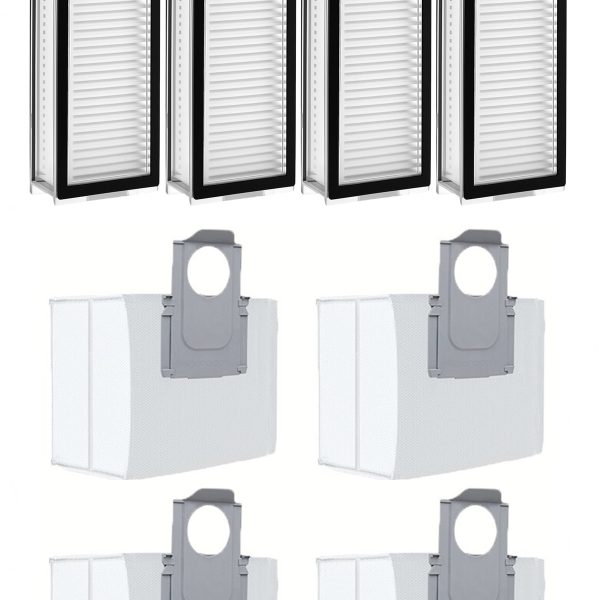 Roborock Q8 & Q8 Max Uyumlu 4 Adet Hepa Filtre 4 Adet Toz Torbası