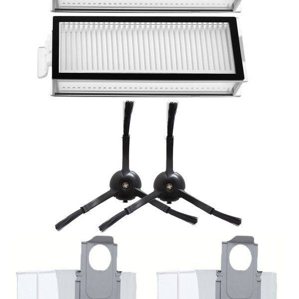 Roborock Q8 & Q8 Max Uyumlu 2 Adet Hepa Filtre 2 Adet Siyah Yan Fırça 2 Adet Toz Torbası