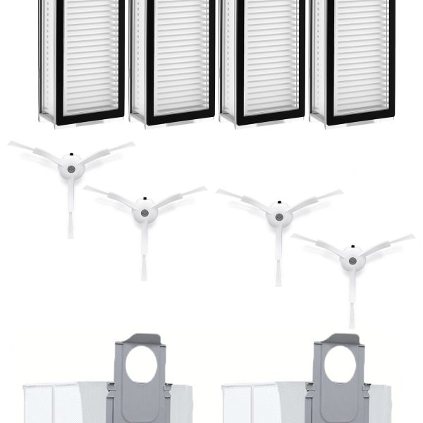 Roborock Q8 & Q8 Max Uyumlu 4 Adet Hepa Filtre 4 Adet Beyaz Yan Fırça 2 Adet Toz Torbası