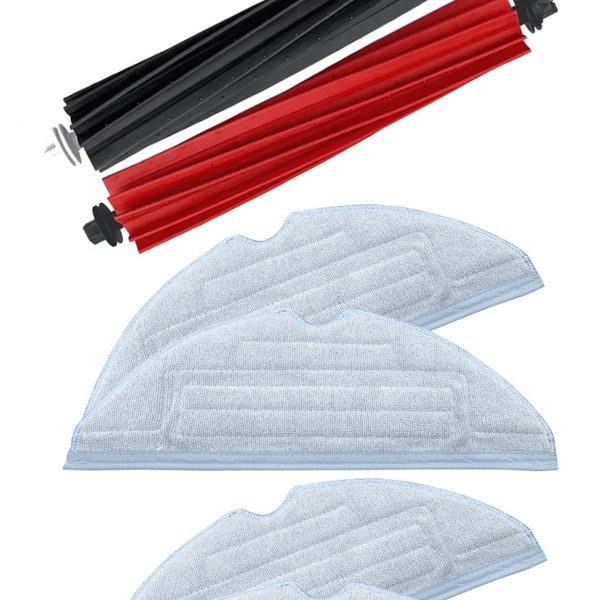 Roborock S8 Sonic Uyumlu 1 Adet Ana Fırça 4 Adet Mop Fiber Paspas