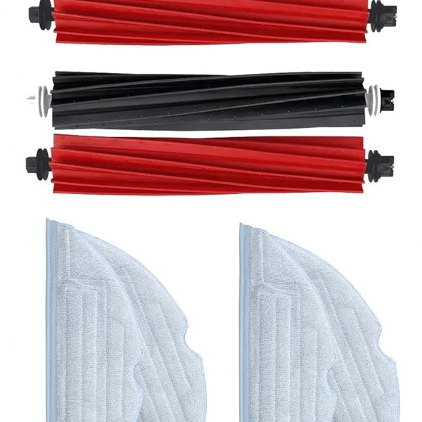 Roborock S8 Sonic Uyumlu 2 Adet Ana Fırça 4 Adet Mop Fiber Paspas