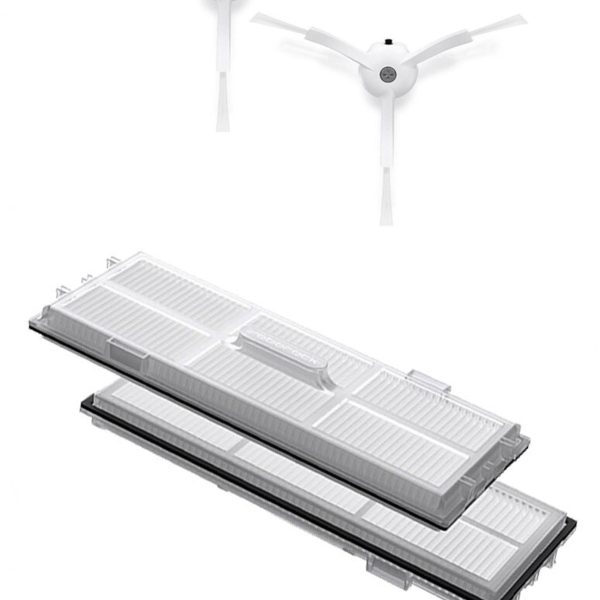 Roborock S8 Sonic Uyumlu 2 Adet Hepa Filtre 2 Adet Beyaz Yan Fırça