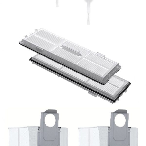 Roborock S8 Sonic Uyumlu 2 Adet Hepa Filtre 2 Adet Beyaz Yan Fırça 2 Adet Toz Torbası