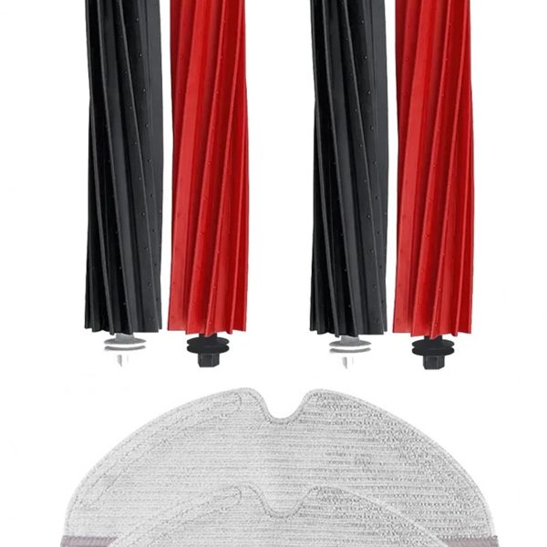 Roborock Q8 & Q8 Max Uyumlu 2 Adet Ana Fırça 2 Adet Mop Fiber Paspas