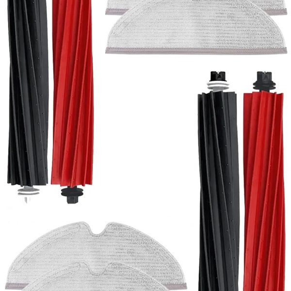 Roborock Q8 & Q8 Max Uyumlu 2 Adet Ana Fırça 4 Adet Mop Fiber Paspas
