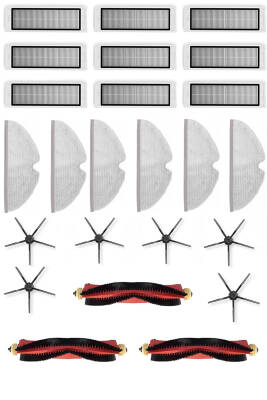 Roborock S5 Max Uyumlu 9 Aylık Yaşam Kiti Siyah Yan Fırçalı