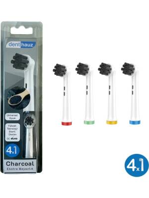 Charcoal - Aktif Karbon Ekstra Beyazlık Oral B Şarjlı Diş Fırçası Yedek Başlığı - 4'lü Yedek Başlık