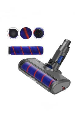 Dyson V12 Uyumlu LED Işıklı Roller Başlık - Toz Gösteren Yumuşak Rulo Fırça - Sert Zemin Başlığı